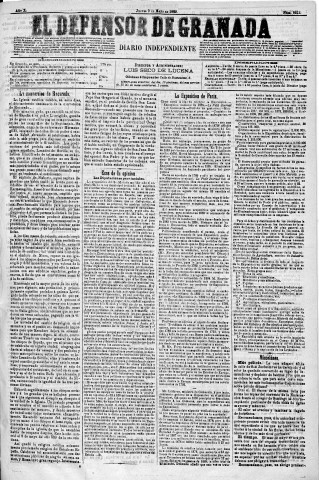 'El Defensor de Granada  : diario político independiente' - Año X Número 3212  - 1889 Mayo 09