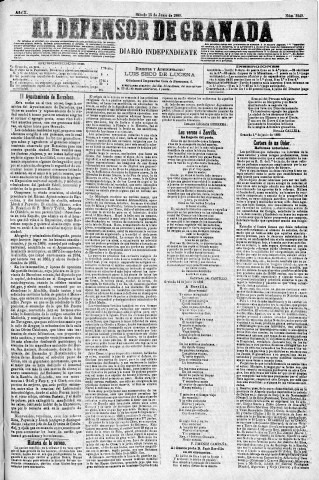 'El Defensor de Granada  : diario político independiente' - Año X Número 3249  - 1889 Junio 15