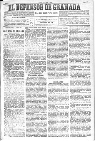 'El Defensor de Granada  : diario político independiente' - Año XI Número 3466  - 1890 Enero 17