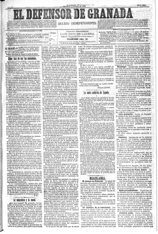 'El Defensor de Granada  : diario político independiente' - Año XI Número 3484  - 1890 Febrero 04
