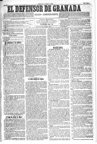 'El Defensor de Granada  : diario político independiente' - Año XI Número 3485  - 1890 Febrero 05