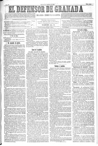 'El Defensor de Granada  : diario político independiente' - Año XI Número 3486  - 1890 Febrero 06