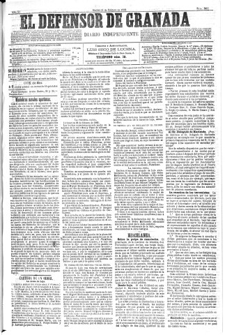 'El Defensor de Granada  : diario político independiente' - Año XI Número 3491  - 1890 Febrero 11