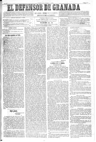 'El Defensor de Granada  : diario político independiente' - Año XI Número 3492  - 1890 Febrero 12