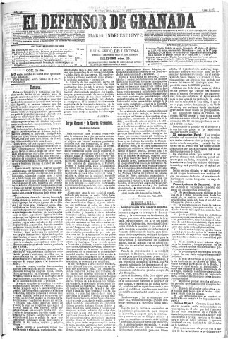 'El Defensor de Granada  : diario político independiente' - Año XI Número 3496  - 1890 Febrero 16