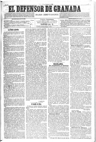 'El Defensor de Granada  : diario político independiente' - Año XI Número 3500  - 1890 Febrero 20