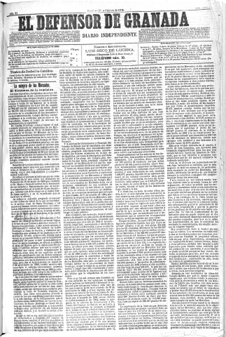 'El Defensor de Granada  : diario político independiente' - Año XI Número 3503  - 1890 Febrero 23