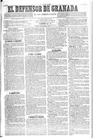 'El Defensor de Granada  : diario político independiente' - Año XI Número 3507  - 1890 Febrero 27