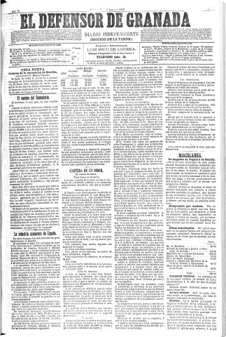'El Defensor de Granada  : diario político independiente' - Año XI Número 3508  - 1890 Febrero 28