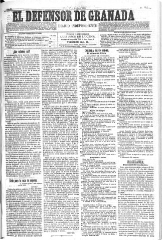 'El Defensor de Granada  : diario político independiente' - Año XI Número 3509  - 1890 Marzo 01