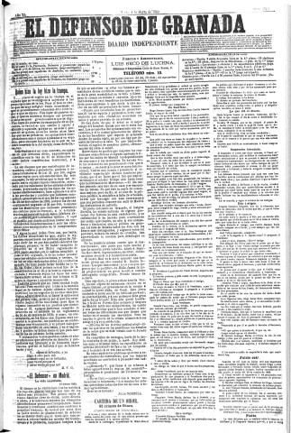 'El Defensor de Granada  : diario político independiente' - Año XI Número 3512  - 1890 Marzo 04