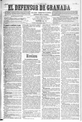 'El Defensor de Granada  : diario político independiente' - Año XI Número 3524  - 1890 Marzo 16