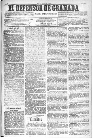 'El Defensor de Granada  : diario político independiente' - Año XI Número 3527  - 1890 Marzo 19