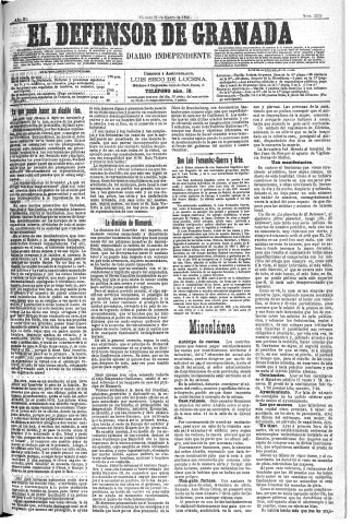 'El Defensor de Granada  : diario político independiente' - Año XI Número 3529  - 1890 Marzo 21