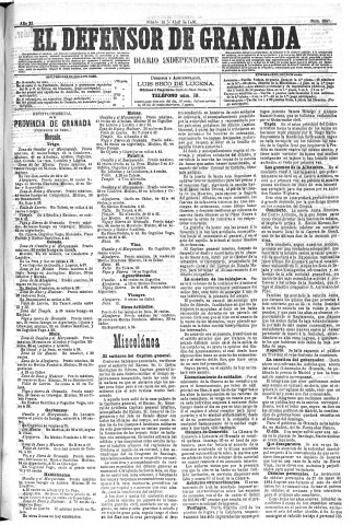'El Defensor de Granada  : diario político independiente' - Año XI Número 3557  - 1890 Abril 19