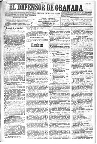 'El Defensor de Granada  : diario político independiente' - Año XI Número 3564  - 1890 Abril 26
