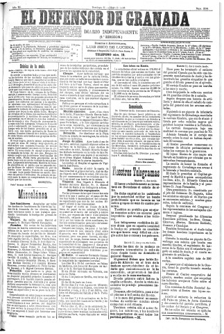 'El Defensor de Granada  : diario político independiente' - Año XI Número 3590 2ª ed. - 1890 Mayo 11