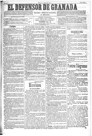 'El Defensor de Granada  : diario político independiente' - Año XI Número 3594 2ª ed. - 1890 Mayo 13