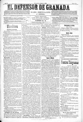 'El Defensor de Granada  : diario político independiente' - Año XI Número 3762 2ª ed. - 1890 Agosto 14
