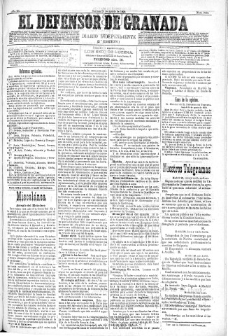 'El Defensor de Granada  : diario político independiente' - Año XI Número 3788 2ª ed. - 1890 Agosto 29