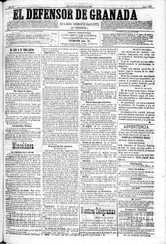 'El Defensor de Granada  : diario político independiente' - Año XI Número 3856 2ª ed. - 1890 Octubre 08