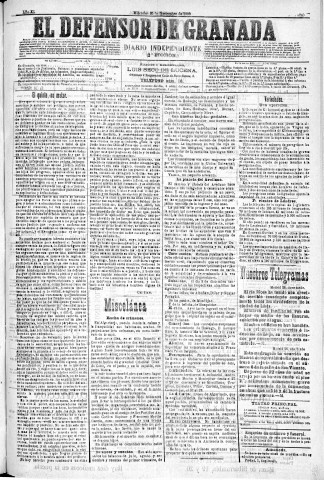 'El Defensor de Granada  : diario político independiente' - Año XI Número 3940 2ª ed. - 1890 Noviembre 26