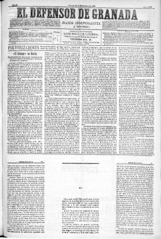 'El Defensor de Granada  : diario político independiente' - Año XI Número 3943 1ª ed. - 1890 Noviembre 28