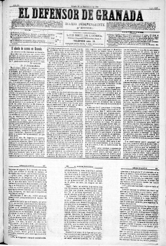 'El Defensor de Granada  : diario político independiente' - Año XI Número 3945 1ª ed. - 1890 Noviembre 29