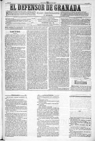 'El Defensor de Granada  : diario político independiente' - Año XI Número 3949 1ª ed. - 1890 Diciembre 02
