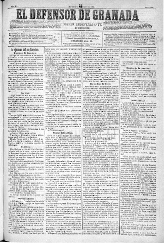 'El Defensor de Granada  : diario político independiente' - Año XI Número 3950 2ª ed. - 1890 Diciembre 02