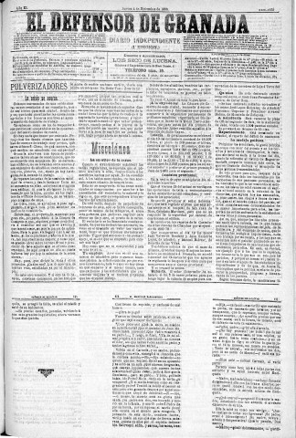 'El Defensor de Granada  : diario político independiente' - Año XI Número 3953 1ª ed. - 1890 Diciembre 04