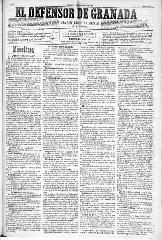 'El Defensor de Granada  : diario político independiente' - Año XI Número 3969 1ª ed. - 1890 Diciembre 13