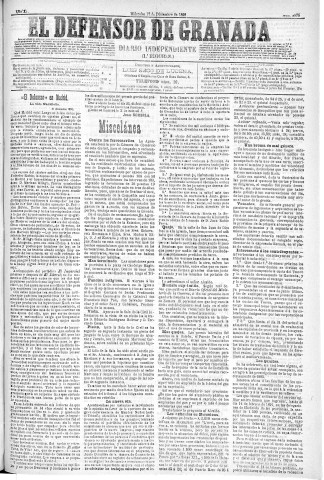 'El Defensor de Granada  : diario político independiente' - Año XI Número 3975 1ª ed. - 1890 Diciembre 17