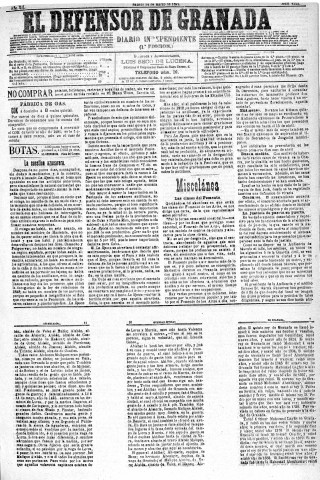 'El Defensor de Granada  : diario político independiente' - Año XII Número 4123 1ª ed. - 1891 Marzo 14