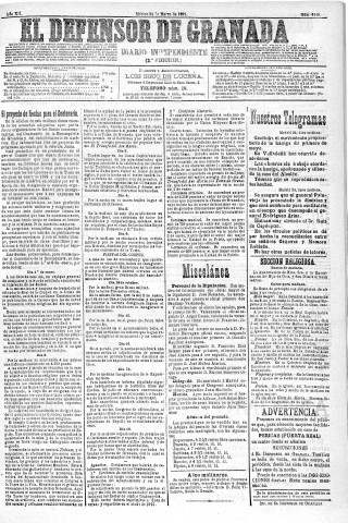'El Defensor de Granada  : diario político independiente' - Año XII Número 4140 2ª ed. - 1891 Marzo 24