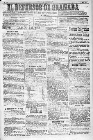 'El Defensor de Granada  : diario político independiente' - Año XII Número 4178 2ª ed. - 1891 Abril 16
