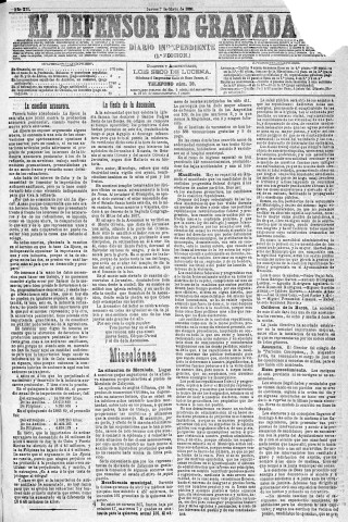 'El Defensor de Granada  : diario político independiente' - Año XII Número 4211 1ª ed. - 1891 Mayo 07