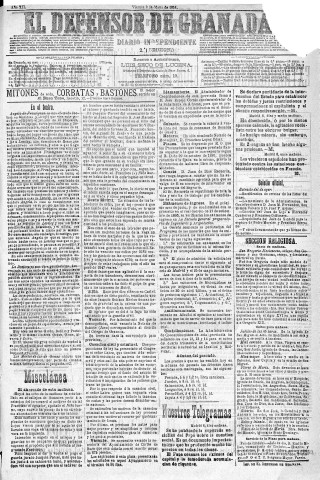 'El Defensor de Granada  : diario político independiente' - Año XII Número 4214 2ª ed. - 1891 Mayo 08