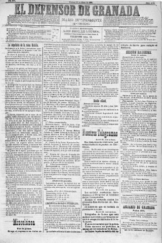'El Defensor de Granada  : diario político independiente' - Año XII Número 4238 2ª ed. - 1891 Mayo 22
