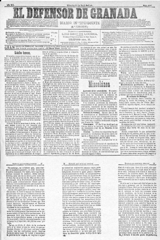 'El Defensor de Granada  : diario político independiente' - Año XII Número 4267 1ª ed. - 1891 Junio 10