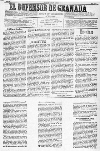 'El Defensor de Granada  : diario político independiente' - Año XII Número 4295 1ª ed. - 1891 Junio 26