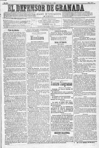 'El Defensor de Granada  : diario político independiente' - Año XII Número 4296 2ª ed. - 1891 Junio 26