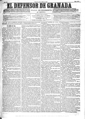 'El Defensor de Granada  : diario político independiente' - Año XII Número 4340 2ª ed. - 1891 Julio 22