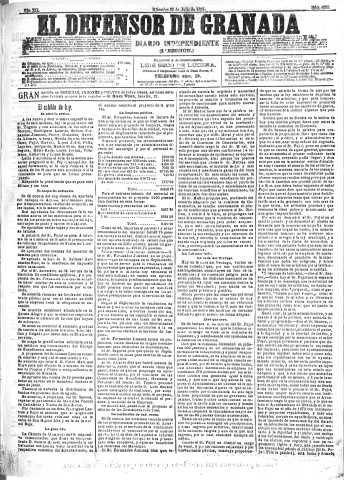 'El Defensor de Granada  : diario político independiente' - Año XII Número 4352 2ª ed. - 1891 Julio 29