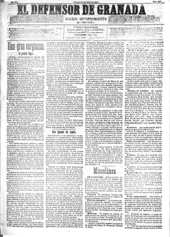 'El Defensor de Granada  : diario político independiente' - Año XII Número 4356 3ª ed. - 1891 Julio 31