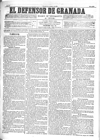 'El Defensor de Granada  : diario político independiente' - Año XII Número 4392 2ª ed. - 1891 Agosto 21