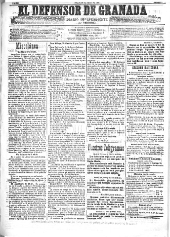 'El Defensor de Granada  : diario político independiente' - Año XII Número 4394 2ª ed. - 1891 Agosto 22