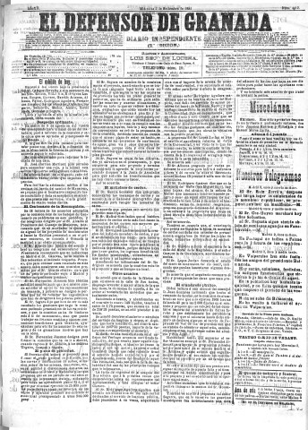 'El Defensor de Granada  : diario político independiente' - Año XII Número 4412 2ª ed. - 1891 Septiembre 02