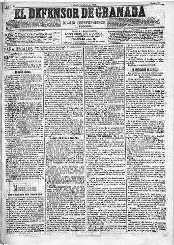 'El Defensor de Granada  : diario político independiente' - Año XIII Número 4738 1ª ed. - 1892 Marzo 14