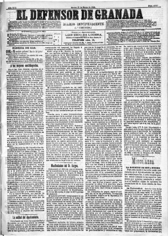 'El Defensor de Granada  : diario político independiente' - Año XIII Número 4739 1ª ed. - 1892 Marzo 15